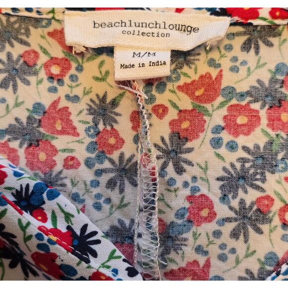 Beach Lunch Lounge Top Womens Size Medium Multicolor Floral 3/4 Sleeve Bloomcore - Picture 8 of 14